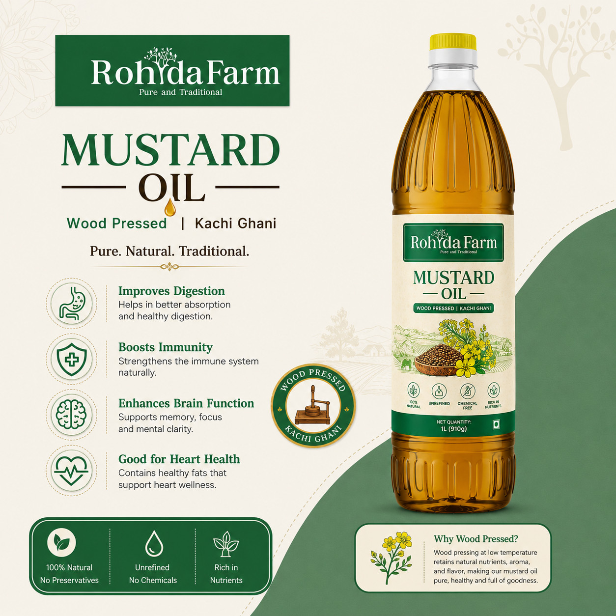 Rohda Farm Wood Pressed Mustard Oil